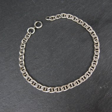 Vintage Sterling Mariner Anchor Chain Bracelet 7 Inches