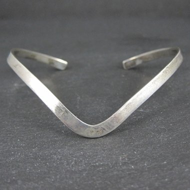 Dainty Sterling Silver Sweater Cuff Bracelet 6 Inches