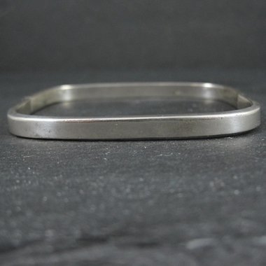 Vintage Sterling Silver Square Bangle Bracelet 7 Inches