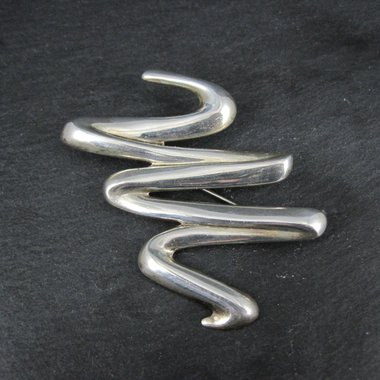 Sterling Silver Squiggle Brooch
