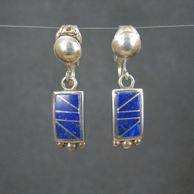 Southwestern Sterling Lapis Lazuli Inlay Earrings