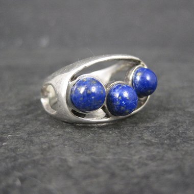 Mod Sterling Silver Lapis Lazuli Ring Size 7.5