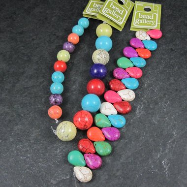 Colorful Dyed Howlite Bead Lot Bead Gallery Strands