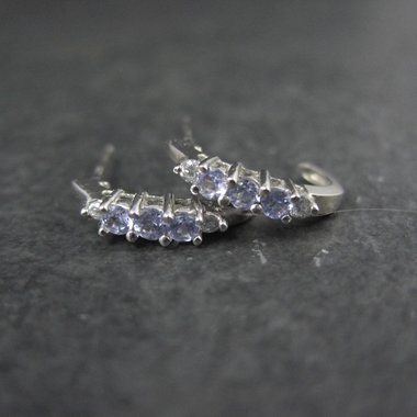 Dainty 10K White Gold Tanzanite Earrings