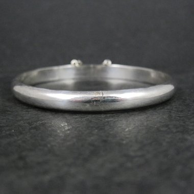 Simple Sterling Silver Hinged Bangle Bracelet 7"