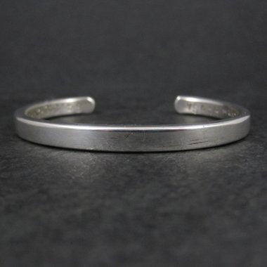 Simple Heavy Sterling Silver Cuff Bracelet 6" Southwestern Silver