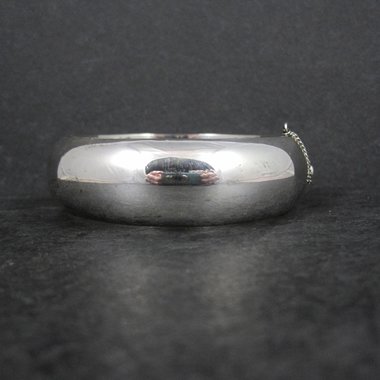 Vintage 1" Sterling Silver Bangle Bracelet 7 Inches Mexican Silver