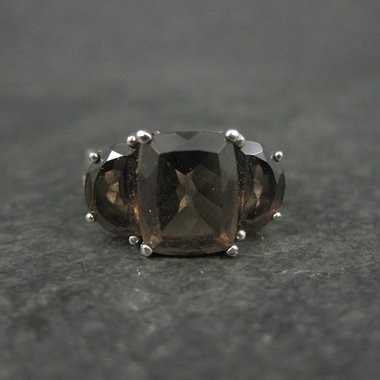 Sterling Silver Smoky Quartz Ring Size 7