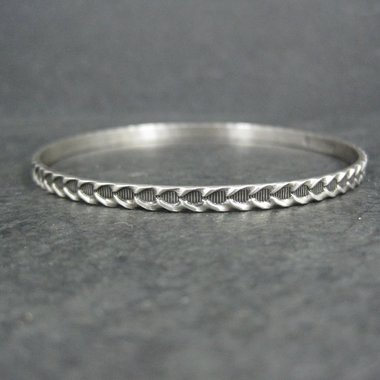 Vintage Sterling Silver Bangle Bracelet by Danecraft 7.5"