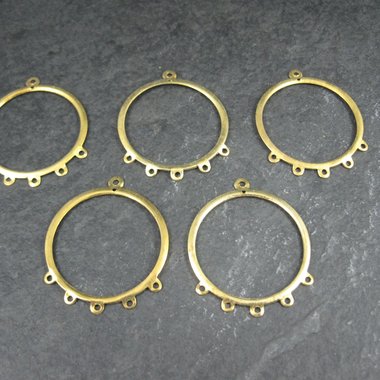 10pcs Round Brass Chandelier Base 32x38mm Jewelry Making NOS 2 Packages