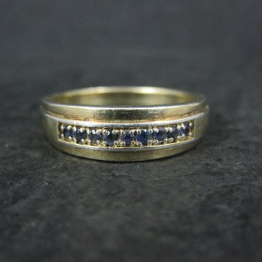 Mens Vermeil Sterling Sapphire Ring Size 13
