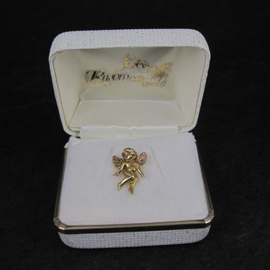 Vintage 10K Black Hills Gold Angel Pin Tie Tack