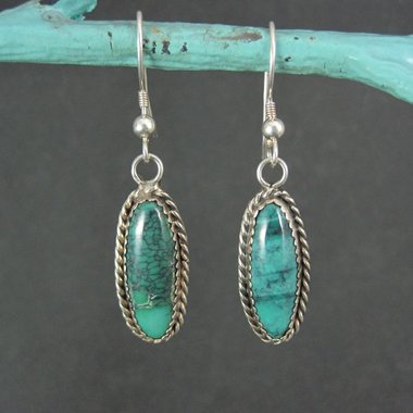 Vintage Turquoise Earrings Navajo Tom Willeto
