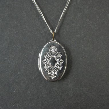 Vintage Etched Locket Pendant