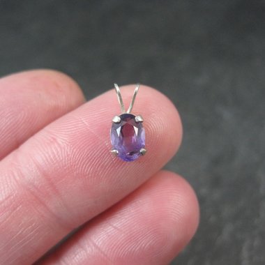 Tiny Oval Amethyst Pendant