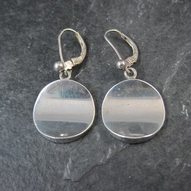 Vintage Sterling Concave Circle Earrings MCM Barra