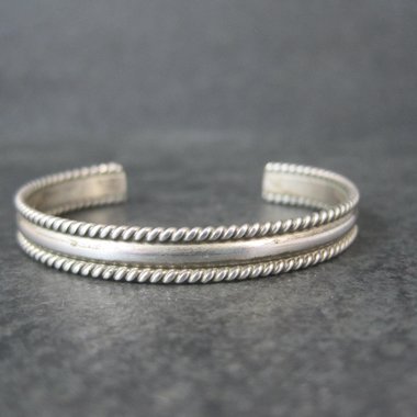Childs Vintage Sterling Navajo Cuff Bracelet 4.5 Inches