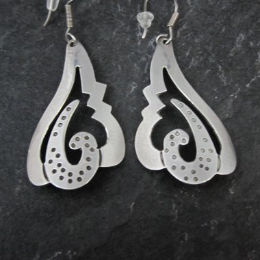 Mid Century Mexican Sterling Silver Earrings