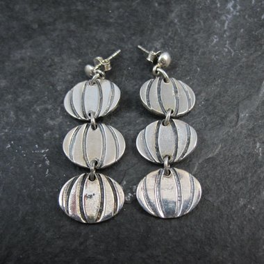 Vintage Sterling Silver Pumpkin Earrings