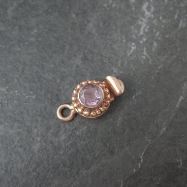 Rose Gold Amethyst Box Clasp Vermeil Sterling Silver
