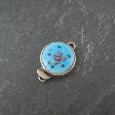 Sterling Silver Guilloche Enamel Rose Box Clasp