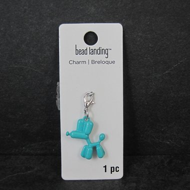 Turquoise Balloon Dog Charm by Bead Landing