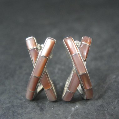Southwestern Pink Mother of Pearl Inlay Earrings